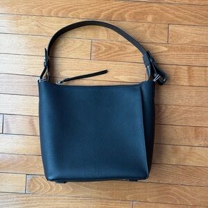 All Saints Black Leather Shoulder Bag